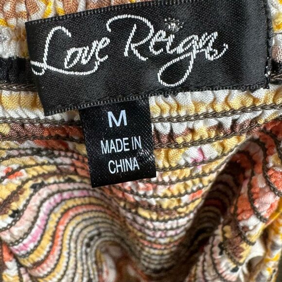 Yellow tribal print corset style smocked sundress size medium - Picture 4 of 5